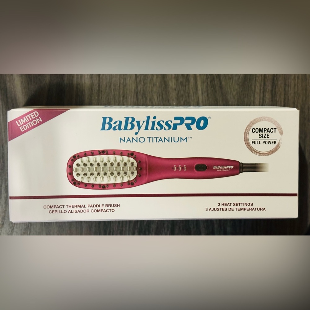 BaByliss PRO Nano Titanium Compact Thermal Brush NWT Pink Limited Edition